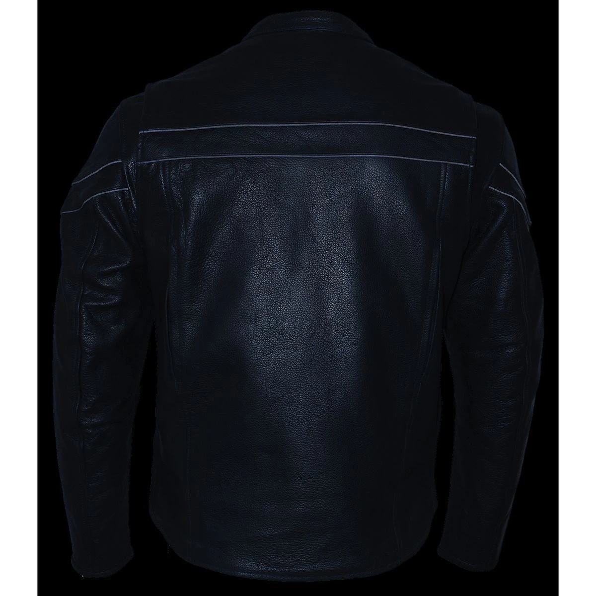 Milwaukee Leather SH1408 Men's Sporty Crossover Vented Black Leather Scooter Jacket