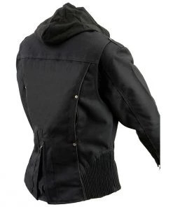 NexGen SH1939 Ladies'Reflective Tribal' Black 3/4 Textile Vented Jacket