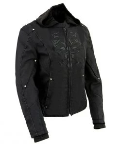 NexGen SH1939 Ladies 'Reflective Tribal' Black 3/4 Textile Vented Jacket