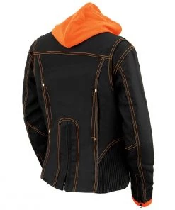 NexGen SH1939 Ladies'Reflective Tribal' Orange And Black 3/4 Textile Vented Jacket Motorcycle Jackets