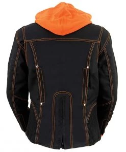NexGen SH1939 Ladies 'Reflective Tribal' Orange And Black 3/4 Textile Vented Jacket Motorcycle Jackets