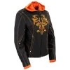 NexGen SH1939 Ladies 'Reflective Tribal' Orange And Black 3/4 Textile Vented Jacket Motorcycle Jackets