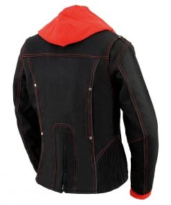 Motorcycle Jackets NexGen SH1939 Ladies'Reflective Tribal' Red And Black 3/4 Textile Vented Jacket