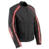 Milwaukee Leather SH1954 Women's Black And Red Textile Jacket With Stud And Wings Detailing