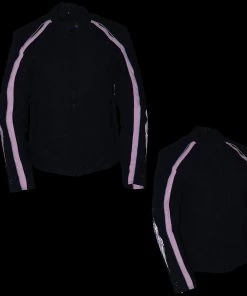 Milwaukee Leather SH1954 Women's Black And Pink Textile Jacket With Stud And Wings Detailing Motorcycle Jackets