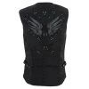 Vest With Patches Milwaukee Leather SH1955 Ladies Black Textile Vest With Wing Embroidery
