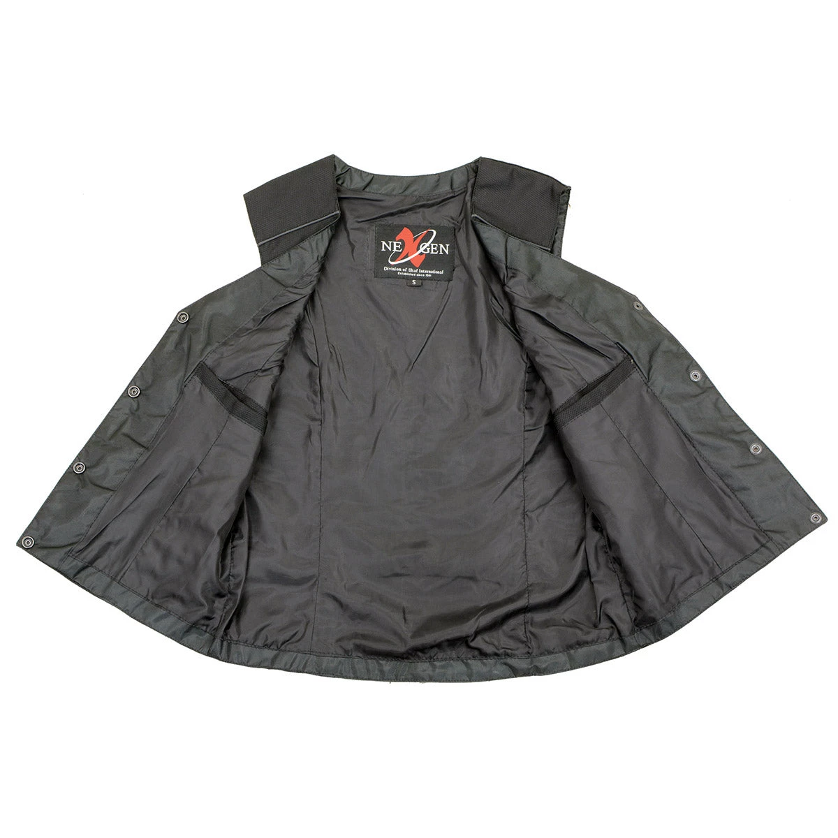 Milwaukee Leather SH1955 Ladies Black And Red Textile Vest With Wing Embroidery