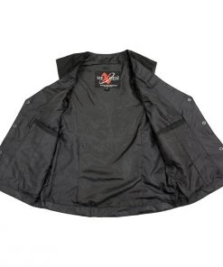 Milwaukee Leather SH1955 Ladies Black And Pink Textile Vest With Wing Embroidery Vest With Patches