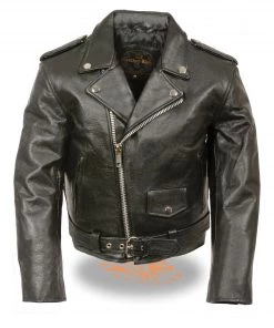 Milwaukee Leather SH2010 Toddlers Black Classic Motorcycle Leather Jacket