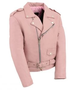Milwaukee Leather SH2010 Girls Classic Style Pink Leather Motorcycle Jacket Leather Jackets