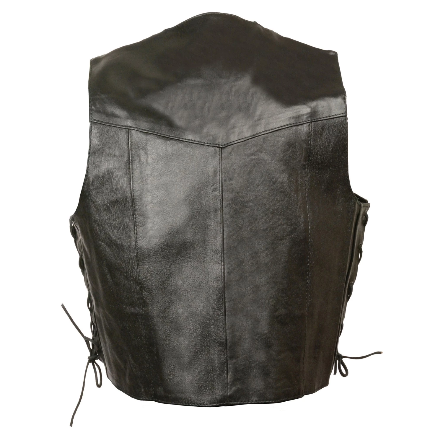 Milwaukee Leather SH2011L Kids Black Classic Side Lace Three Snap Leather Vest Vests