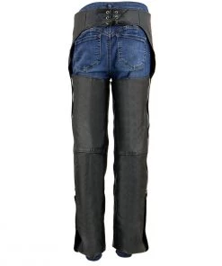 Milwaukee Leather SH2013 Kids Unisex Black Classic Leather Chaps