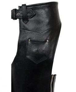 Milwaukee Leather SH2013 Kids Unisex Black Classic Leather Chaps