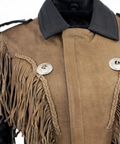 Milwaukee Leather Leather Motorcycle Jackets Leather King SH2015 Ladies ‘Fringed’ Cropped Two Tone Jacket With Braiding Detail