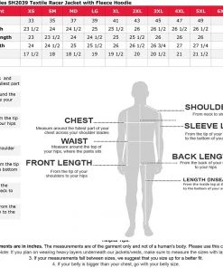 NexGen SH2039 Ladies Black And Orange Textile Racer Jacket With Fleece Hoodie