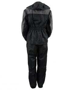 NexGen Ladies SH204901 Black And Grey Armored And Hooded Water Proof Rain Suit
