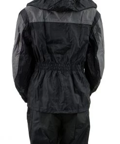 NexGen Ladies SH204901 Black And Grey Armored And Hooded Water Proof Rain Suit