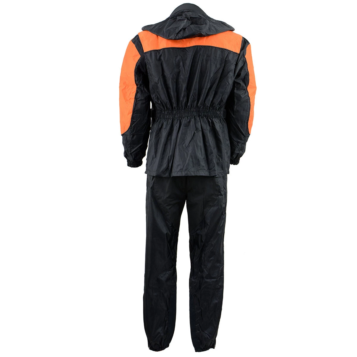 NexGen Men's SH2051 Black And Orange Hooded Water Proof Armored Rain Suit