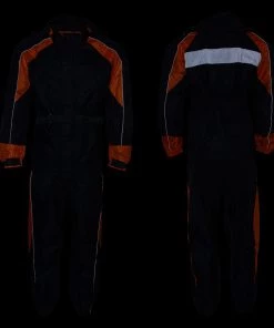 NexGen Men's SH2052 Black And Orange Hooded Water Proof Armored Rain Suit