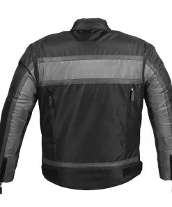 NexGen SH2095 Men's'Racer' Black And Grey Reflective Textile Motorcycle Jacket Motorcycle Jackets