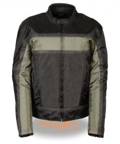 NexGen SH2095 Men's'Racer' Black And Grey Reflective Textile Motorcycle Jacket Motorcycle Jackets