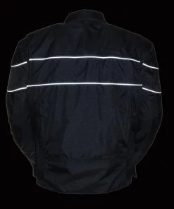 NexGen SH212102T Men's Tall Sizes Black Textile Vented Moto Jacket With Reflective Piping Motorcycle Jackets