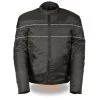 NexGen SH212102T Men's Tall Sizes Black Textile Vented Moto Jacket With Reflective Piping Motorcycle Jackets