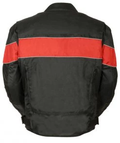 NexGen Men’s SH212104 Black And Red Nylon Racer Jacket Motorcycle Jackets