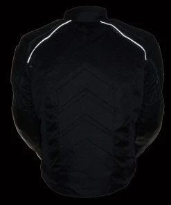 NexGen SH2153 Men's Black Armored Moto Textile And Leather Combo Jacket