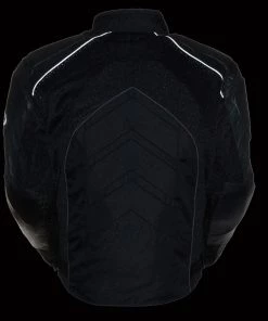 NexGen SH2153 Men's Black And Grey Armored Moto Textile And Leather Combo Jacket