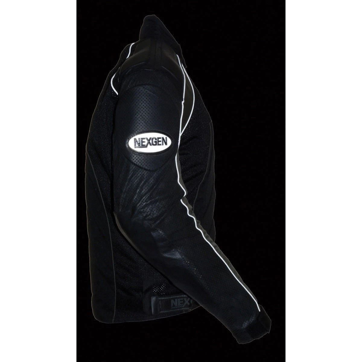 NexGen SH2153 Men's Black And Grey Armored Moto Textile And Leather Combo Jacket