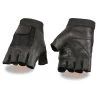Milwaukee Leather SH217 Men's Black Leather And Mesh Fingerless Gloves