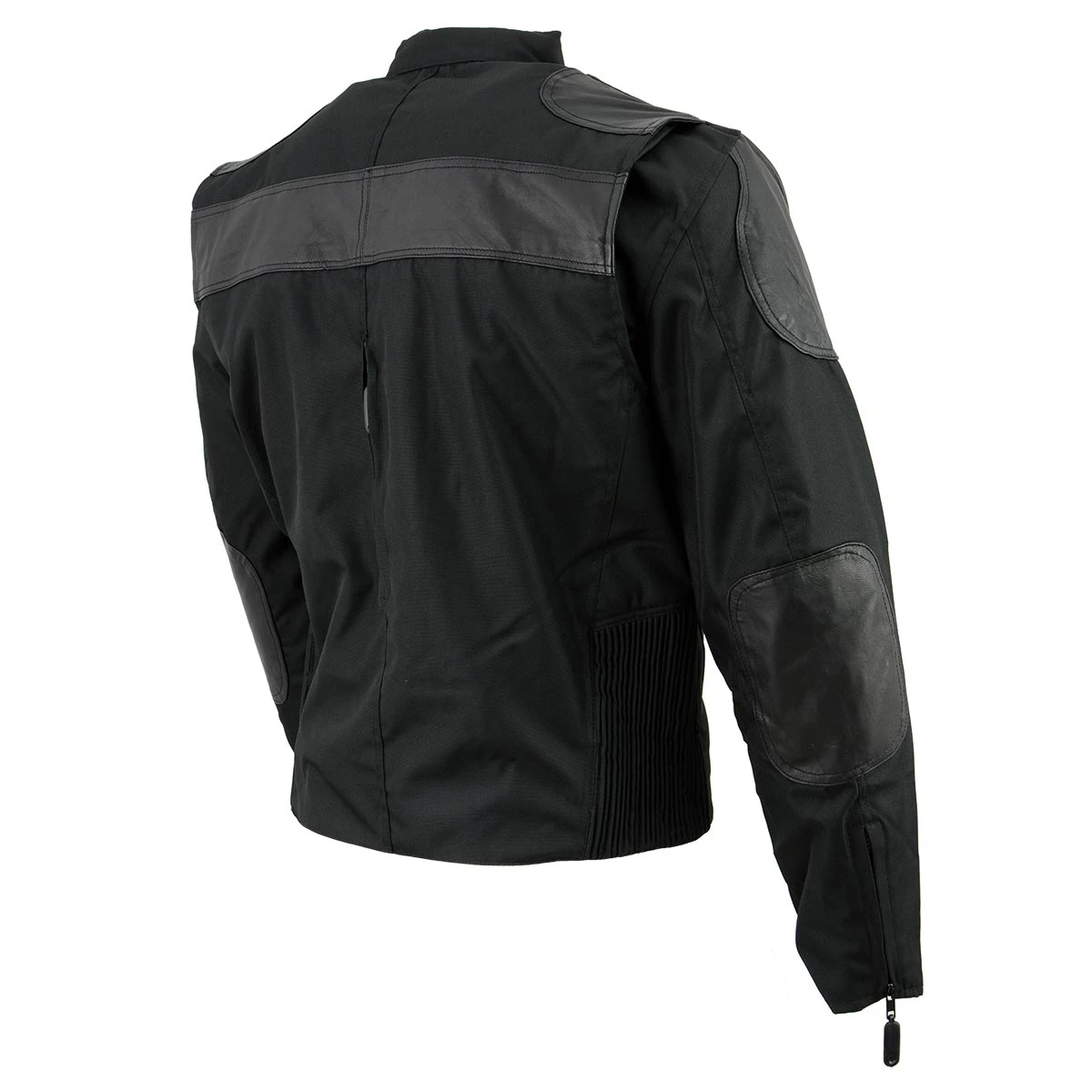 Motorcycle Jackets NexGen Men’s SH2177 Black Leather And Textile Vented Racer Jacket