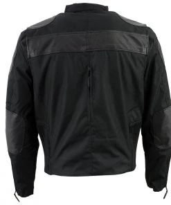 Motorcycle Jackets NexGen Men’s SH2177 Black Leather And Textile Vented Racer Jacket