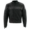 Motorcycle Jackets NexGen Menâs SH2177 Black Leather And Textile Vented Racer Jacket