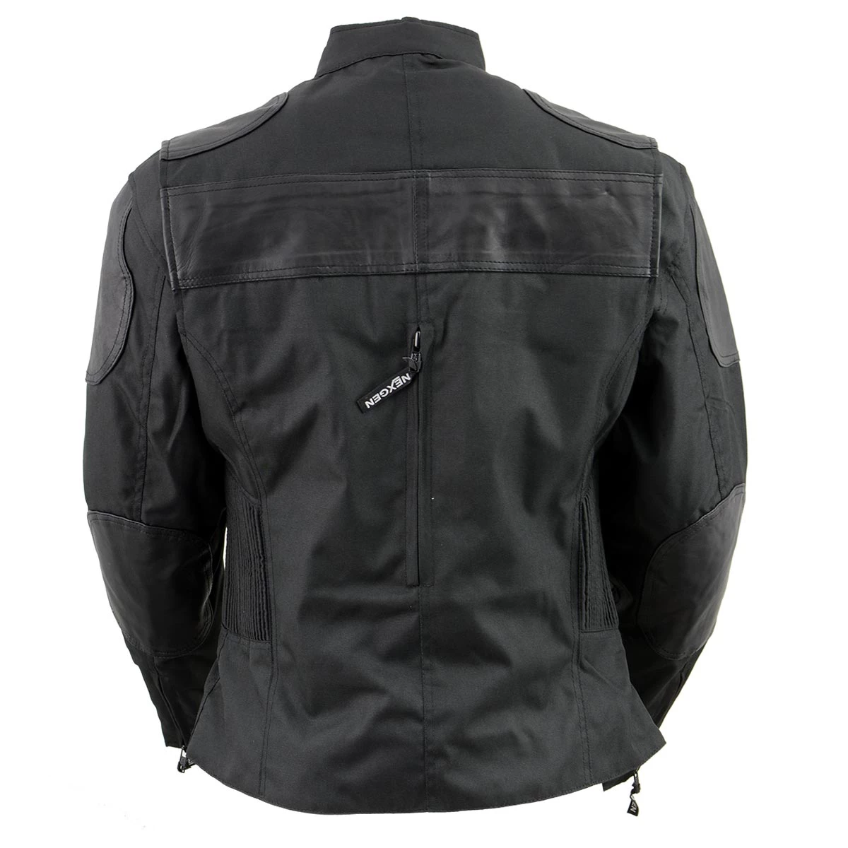 Motorcycle Jackets NexGen SH2179 Ladies Black Leather And Textile Vented Racer Jacket