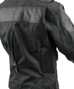 Motorcycle Jackets NexGen SH2179 Ladies Black Leather And Textile Vented Racer Jacket