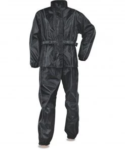 Riding Gear NexGen SH2215 Men's Lightweight Oxford Nylon Black Water Resistant Rain Suit