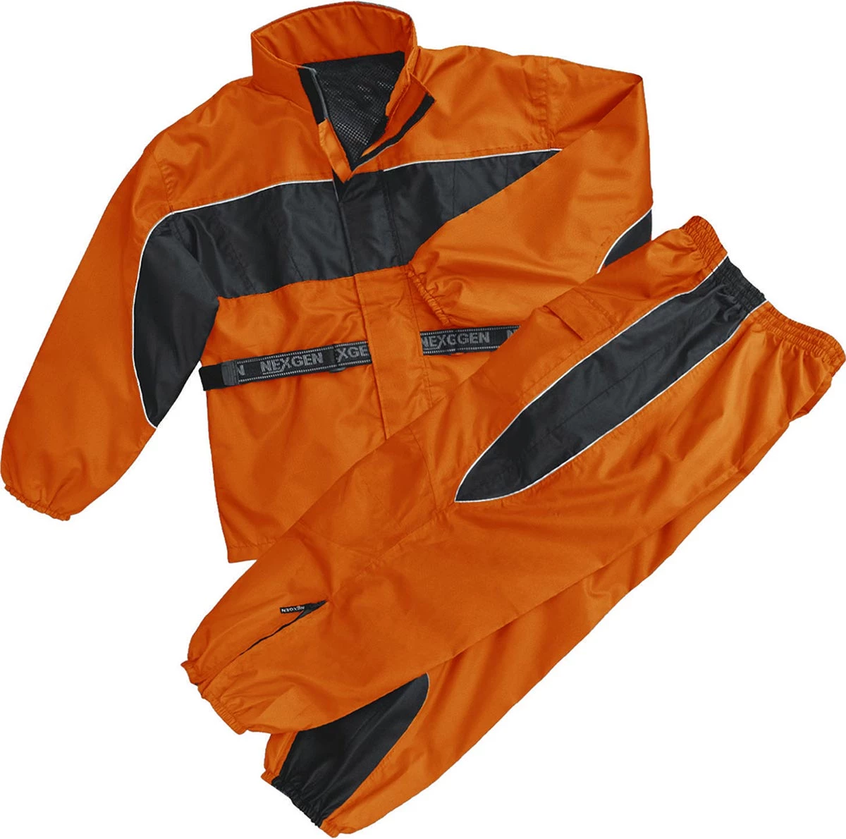 Riding Gear NexGen Men's SH221602 Orange And Black Waterproof Rain Suit