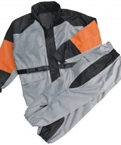 NexGen SH221701 Ladies Orange And Silver Oxford Water Resistant Rainsuit Rain Gear