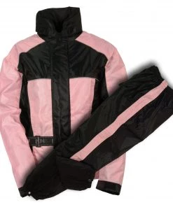NexGen SH222201 Ladies Black And Pink Oxford Water Proof Rain Suit