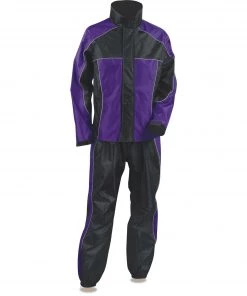 NexGen SH2222 Ladies Purple And Black Oxford Water Proof Rain Suit Rain Gear