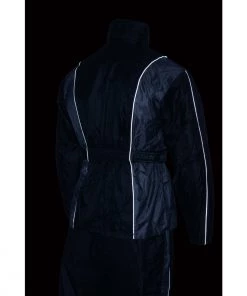 Milwaukee Leather SH2225L Women's Black And Grey Waterproof Rain Suit With Reflective Piping Rain Gear