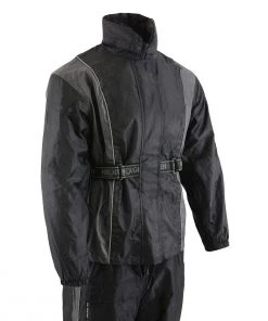 NexGen Ladies SH222503 Black And Grey Hooded Water Proof Rain Suit Rain Gear