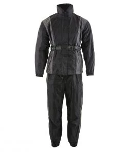 NexGen Ladies SH222503 Black And Grey Hooded Water Proof Rain Suit Rain Gear