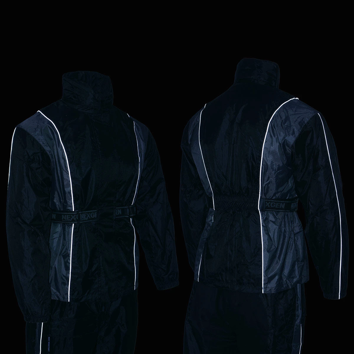 NexGen Ladies SH222503 Black And Grey Hooded Water Proof Rain Suit Rain Gear