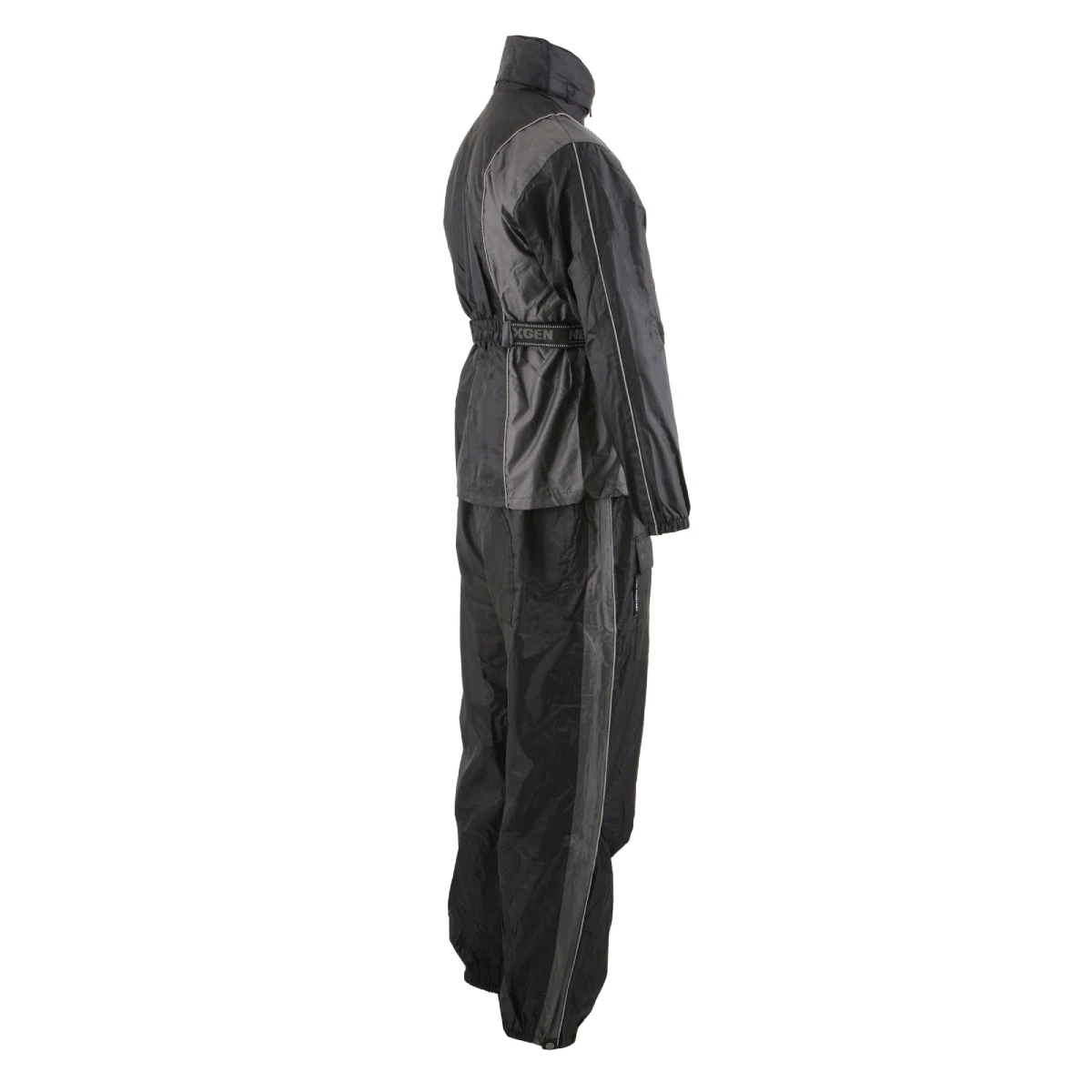 Milwaukee Leather SH2225L Women's Black And Grey Waterproof Rain Suit With Reflective Piping Rain Gear