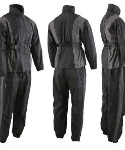 NexGen Ladies SH222503 Black And Grey Hooded Water Proof Rain Suit Rain Gear
