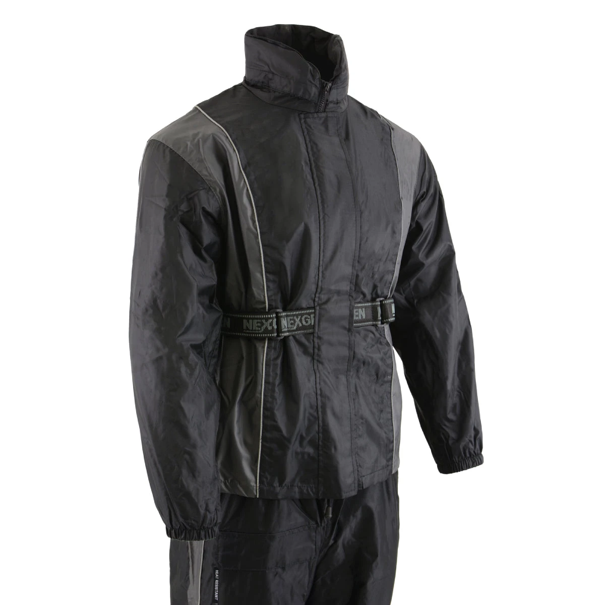 Milwaukee Leather SH2225L Women's Black And Grey Waterproof Rain Suit With Reflective Piping Rain Gear