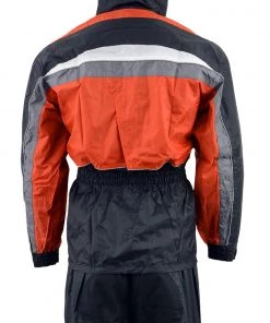 NexGen Men's SH2226 Black And Orange Hooded Water Proof Rain Suit